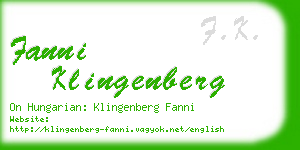 fanni klingenberg business card